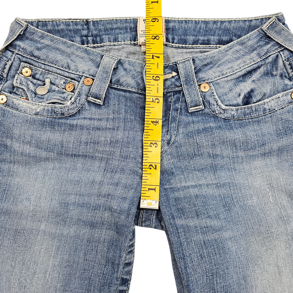 True Religion Shorts Womens 25 Bermuda Denim Knee Length Embroidered - Picture 12 of 12